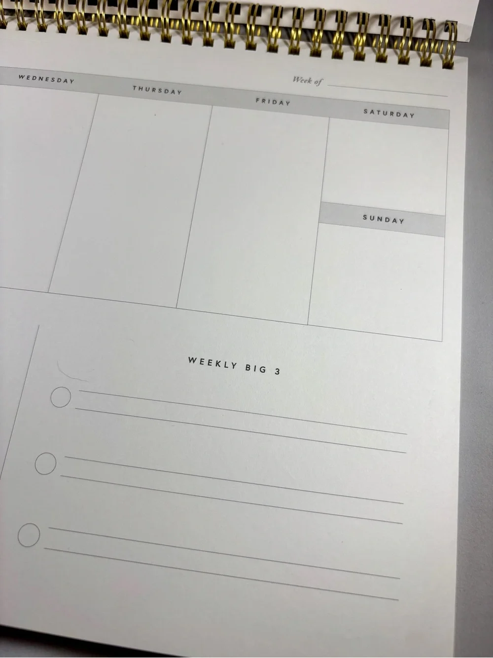 Michael Hyatt Full Focus Planner Spiral Notebook — Black Linen with Gold Coil